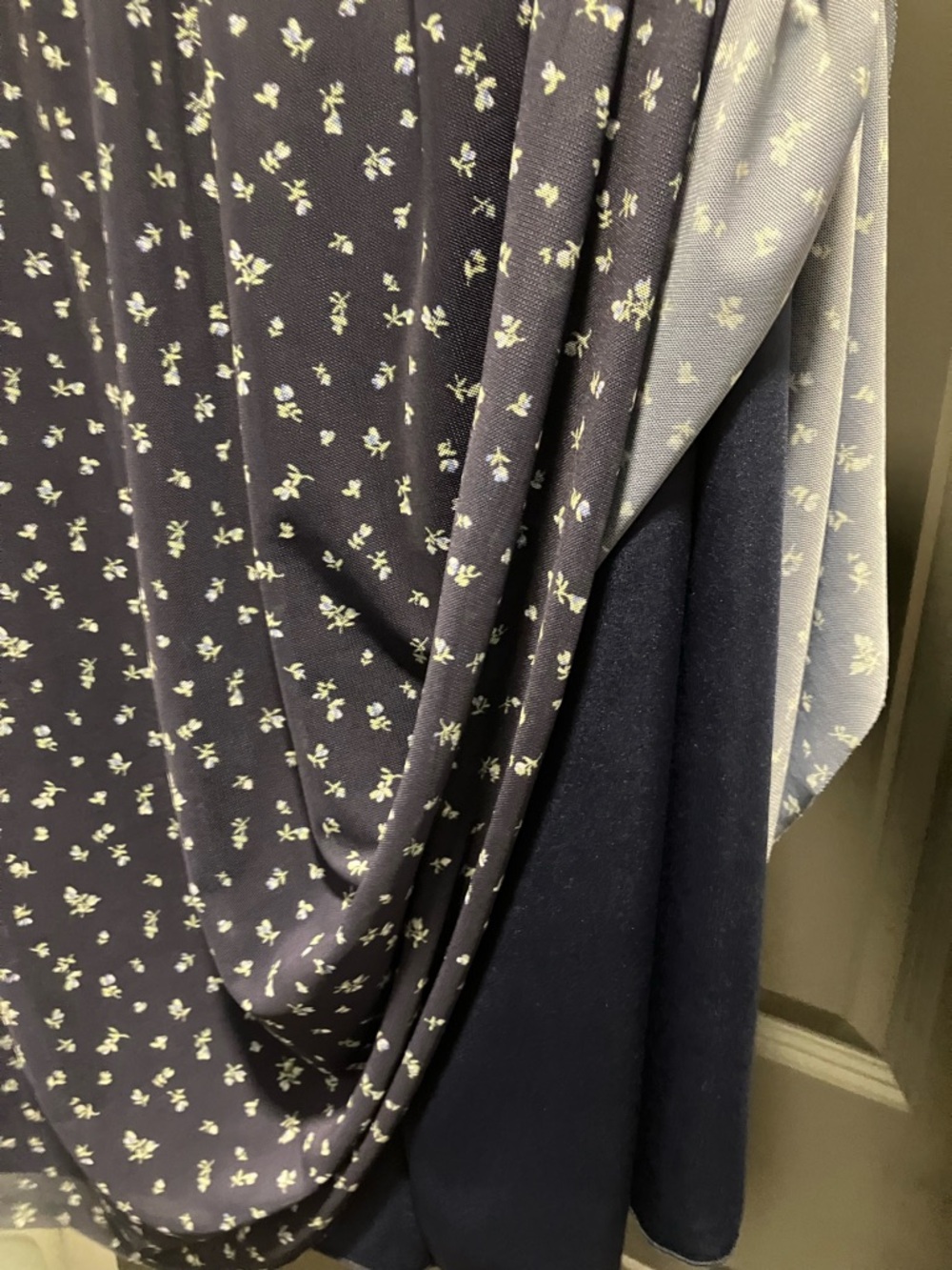 Navy Floral Skirt with Elastic Waist - Picture 4 of 7